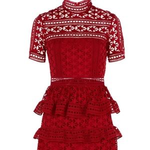 Self-Portrait Red Cocktail Mini Dress